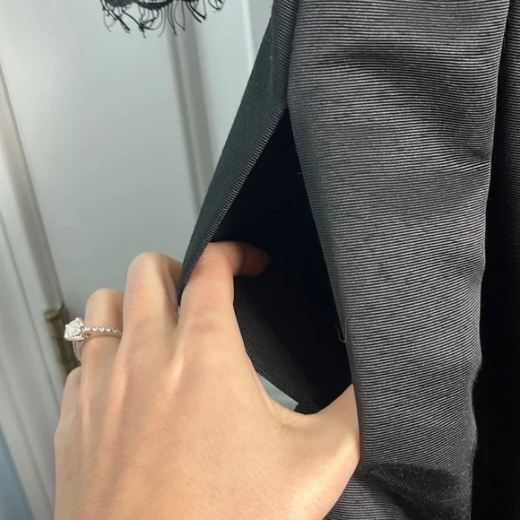 Eliza J Black Lace & Faille V Neck Cocktail Dress - Picture 8 of 16